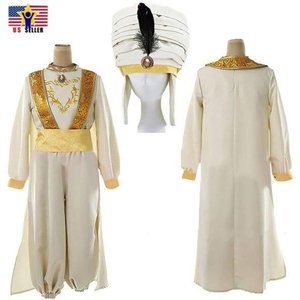 Aladdin Animation Arabian Prince Sultan Hat Cosplay Halloween Man Costume Medium